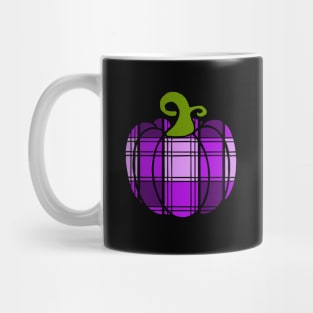 Violet Plaid Pumpkin Mug